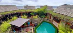 an overhead view of a building with a swimming pool at Paradise Private Zen Studios in Knysna