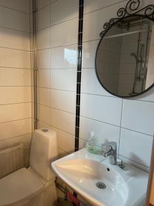 A bathroom at B & B Flattinge Fritidshus