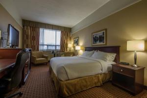 Cette chambre comprend un lit et un bureau. dans l'établissement Holiday Inn St Johns, an IHG Hotel, à Saint-Jean