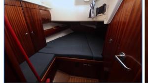 an overhead view of an empty compartment in a boat at Yachthafen Marina Bar in Herceg-Novi
