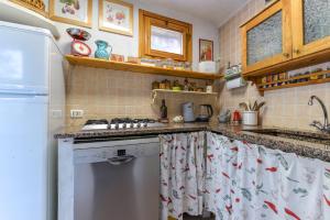 a kitchen with a stove and a dishwasher at Casetta delle mimose in Seccheto