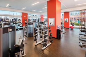 a gym with several treadmills and cardio equipment at JW Marriott Indianapolis in Indianapolis