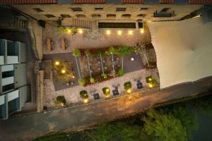 an overhead view of a building with a courtyard with lights at Palacio Tondón, La Rioja Brinas, Autograph Collection in Briñas