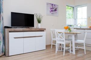 TV a/nebo společenská místnost v ubytování Apartament A1 MODERNO Parking