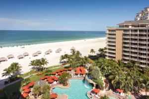an aerial view of a resort with a beach at JW Marriott Marco Island Beach Resort in Marco Island