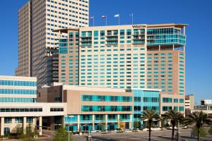 a view of a large building in a city at The Westin Houston, Memorial City in Houston
