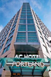 a tall building with a hotel portland sign on it at AC Hotel by Marriott Portland Downtown, OR in Portland