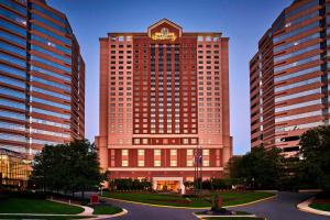 a tall building with a clock on top of it at The Ritz-Carlton, Tysons Corner in Tysons Corner