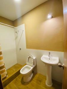 a bathroom with a toilet and a sink at Flying Dog Hostel Cusco in Cusco