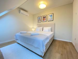 Postel nebo postele na pokoji v ubytování Sun terrace mini penthouse Bestern