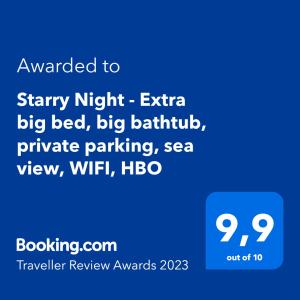 Zdjęcie z galerii obiektu Starry Night - Smart TV, Extra big bed, big bathtub, private parking, sea view, WIFI, 2bedrooms w mieście Volosko +31 zdjęć