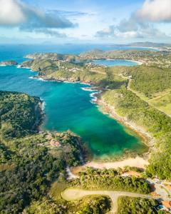 an aerial view of the shoreline of a beach at Le Village Boutique Hotel in Búzios