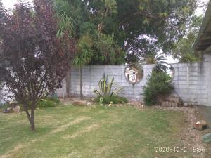 un patio con una valla y un patio con un árbol en Casa en San Francisco, 2 dormitorios, en Piriápolis