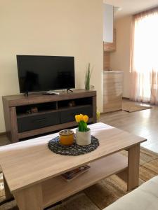 A television and/or entertainment centre at Luxury apartment 2 Free Underground Parking