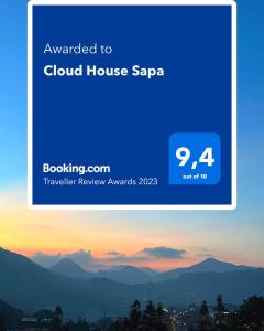 Certifikát, hodnocení, plakát nebo jiný dokument vystavený v ubytování Cloud House Sapa
