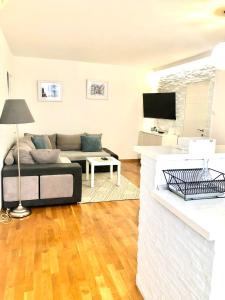 Televízia a/alebo spoločenská miestnosť v ubytovaní Apartment Mađor