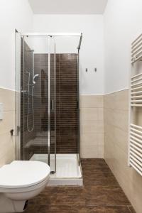 ein Bad mit einer Dusche und einem WC in der Unterkunft Largo Molina Studio III by Wonderful Italy in Bologna