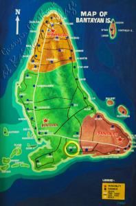 a map of bartuana island in theilippines at Guanyin Guesthouse at Rainbow Village in Maricaban