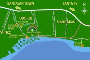 mapa kurortu na plaży Marriott Waikiki w obiekcie Guanyin Guesthouse at Rainbow Village w mieście Maricaban