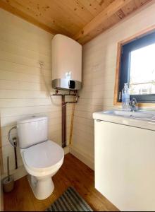 Koupelna v ubytování Tiny house with garden and jacuzzi near Amsterdam