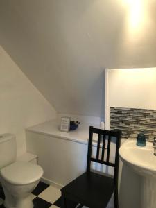 a bathroom with a toilet and a sink at Ancien Relais de Poste The Old Post Office in Saint-Martial-dʼAlbarède +46 photos