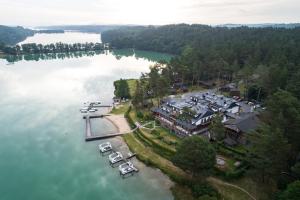 an aerial view of a marina on a lake at Adler Medical SPA Kaszuby in Stężyca