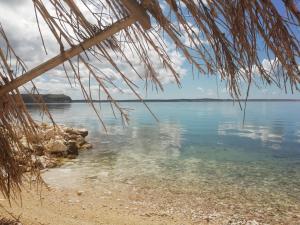 a view of the water from a beach at Apartman Zlata in Ražanac