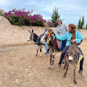 un groupe de personnes à dos d'âne dans l'établissement Ranch de Sidi kaouki, à Essaouira