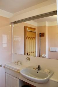 a bathroom with a sink and a mirror at Residence Casa Cavalese in Cavalese