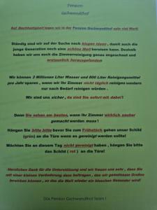 una carta de un restaurante quejándose de que la comida no era saludable en Gschwandthof en Sankt Leonhard im Pitztal