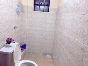 un bagno con wc e doccia di Lux Suites Polytech Court Apartments a Embakasi