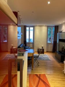 Televízia a/alebo spoločenská miestnosť v ubytovaní Appartement 2bedrooms 3min de Palais des Festivals