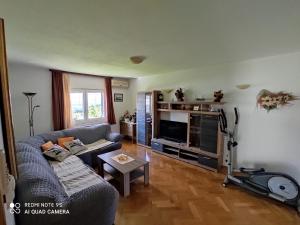 Televízia a/alebo spoločenská miestnosť v ubytovaní Apartmani Jole