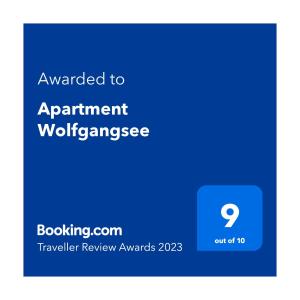 Certifikát, ocenenie alebo iný dokument vystavený v ubytovaní Apartment Wolfgangsee
