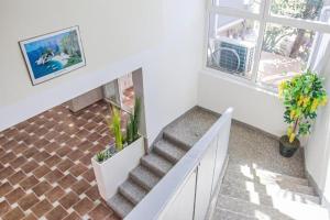 a staircase in a house with plants on it at Hotel Lumbarda in Lumbarda