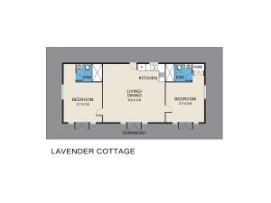 a floor plan of a larger cottage at Thistle Hill Guesthouse - walk to many wineries and restaurants in Pokolbin