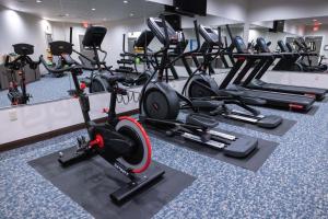 a gym with a lot of treadmills and exercise bikes at Blue Lake Casino and Hotel in Blue Lake