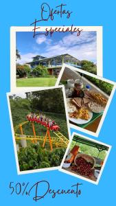 a collage of pictures of different foods and food at HOTEL CAMPESTRE - BRUGMANSIA - Fincahotel in Montenegro