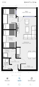 Půdorys ubytování Ferienwohnung Pirkl