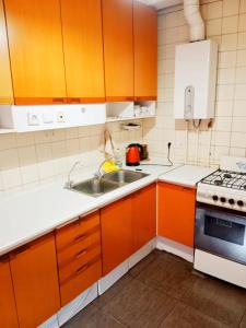 Dapur atau dapur kecil di 2 кімнатні апартаменти в центрі Дніпра, поруч Мечнікова для ЗСУ знижка