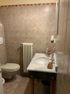Sogliano al RubiconeにあるB&B ConcaVerdeの洗面台とトイレ付きのバスルーム
