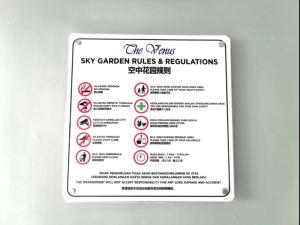 a sign that says six garden rules and regulations at Starlight Homestay The Venus Sitiawan in Seri Manjung