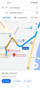 Capture d'écran d'une carte du métro avec Google Maps api dans l'établissement Apartman Gavric 1, à Doboj