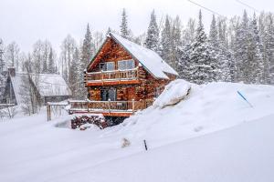 ein Blockhaus im Schnee in der Unterkunft Almost Heaven in Brian Head