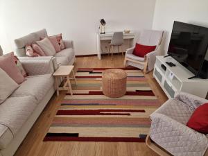 a living room with a couch and a tv at Funchal Downtown Flats 2 in Funchal