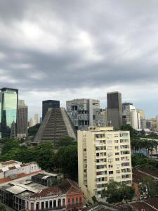 a view of a city with tall buildings at Cobertura com Piscina na Lapa in Rio de Janeiro