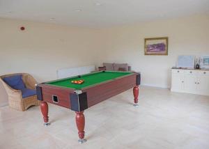 a living room with a pool table in a room at Wigmore Lakes Lodges in Cardeston