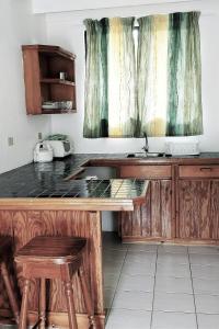 a kitchen with a sink and a counter top at Bananaquit Near the beach! in Crown Point