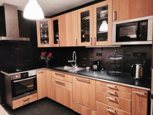 A cozinha ou cozinha compacta de Apartament dla 1-4 osób w Golden House