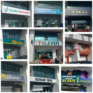 a collage of photos of a building with cars in it at EZI homestay Vista Bangi in Kajang